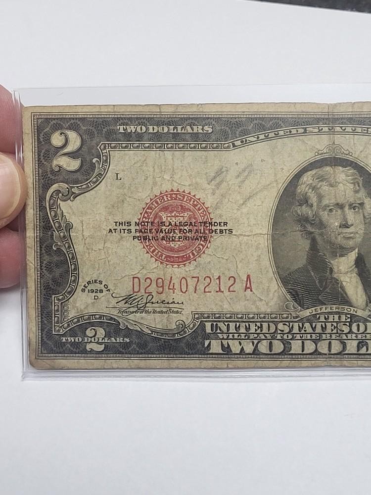 1928 D $2 RED SEAL United States Note