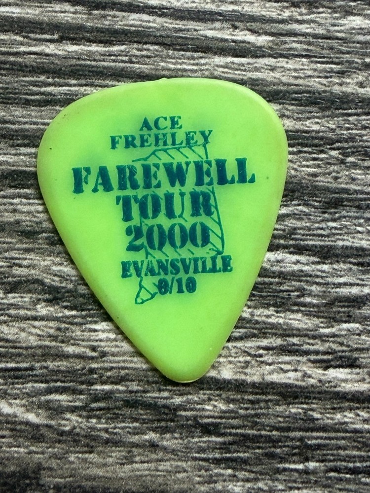 Kiss Guitar Pick ACE FREHLEY Farewell Tour Evansville Indiana 2000 Vintage Kiss