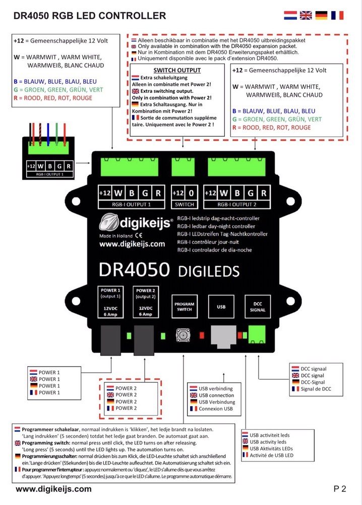 Model Train RGB Lighting Controller Digikeijs DR4050