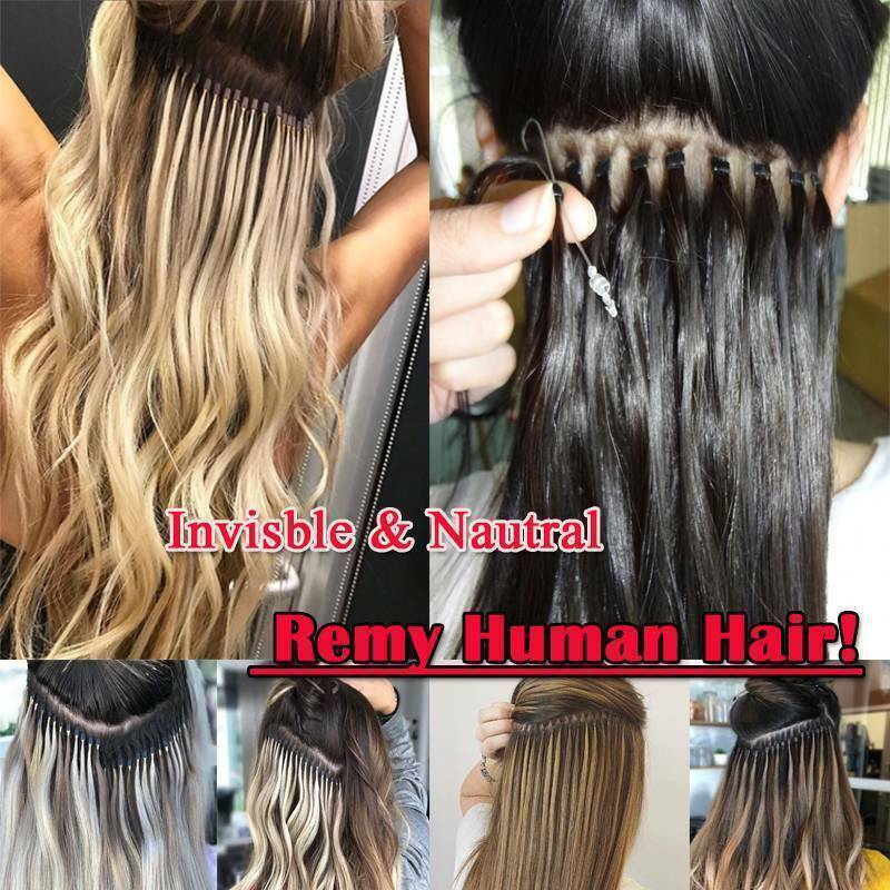 Micro Ring Link Human Hair Extensions Micro Beads Loop Tip Real Remy Thick Hair