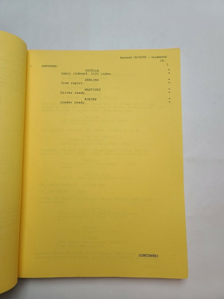 COURAGE UNDER FIRE / Patrick Duncan 1996 Screenplay, Denzel Washington, Meg Ryan