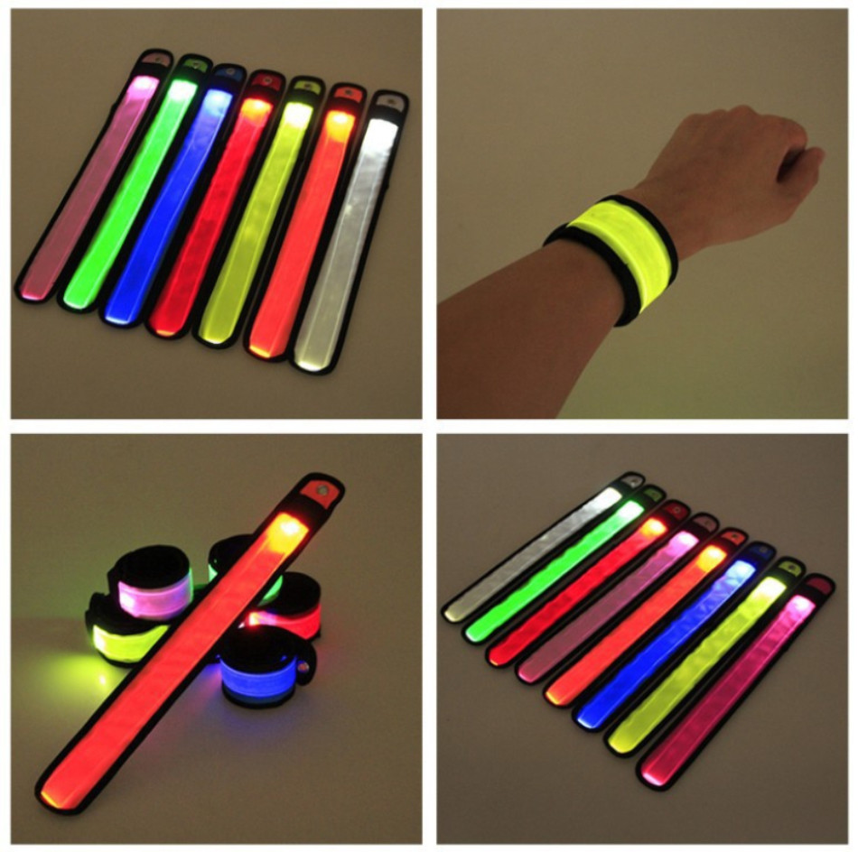 SLAP LED LIGHTED BRACELET BAND Glow Flash running cycling night safety jogging