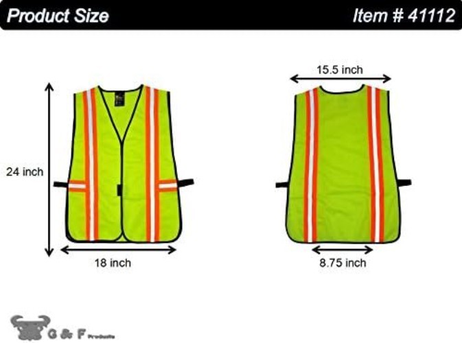 High Visibility Reflective Safety Vest ANSI Class 2 with Multi-Function Pockets
