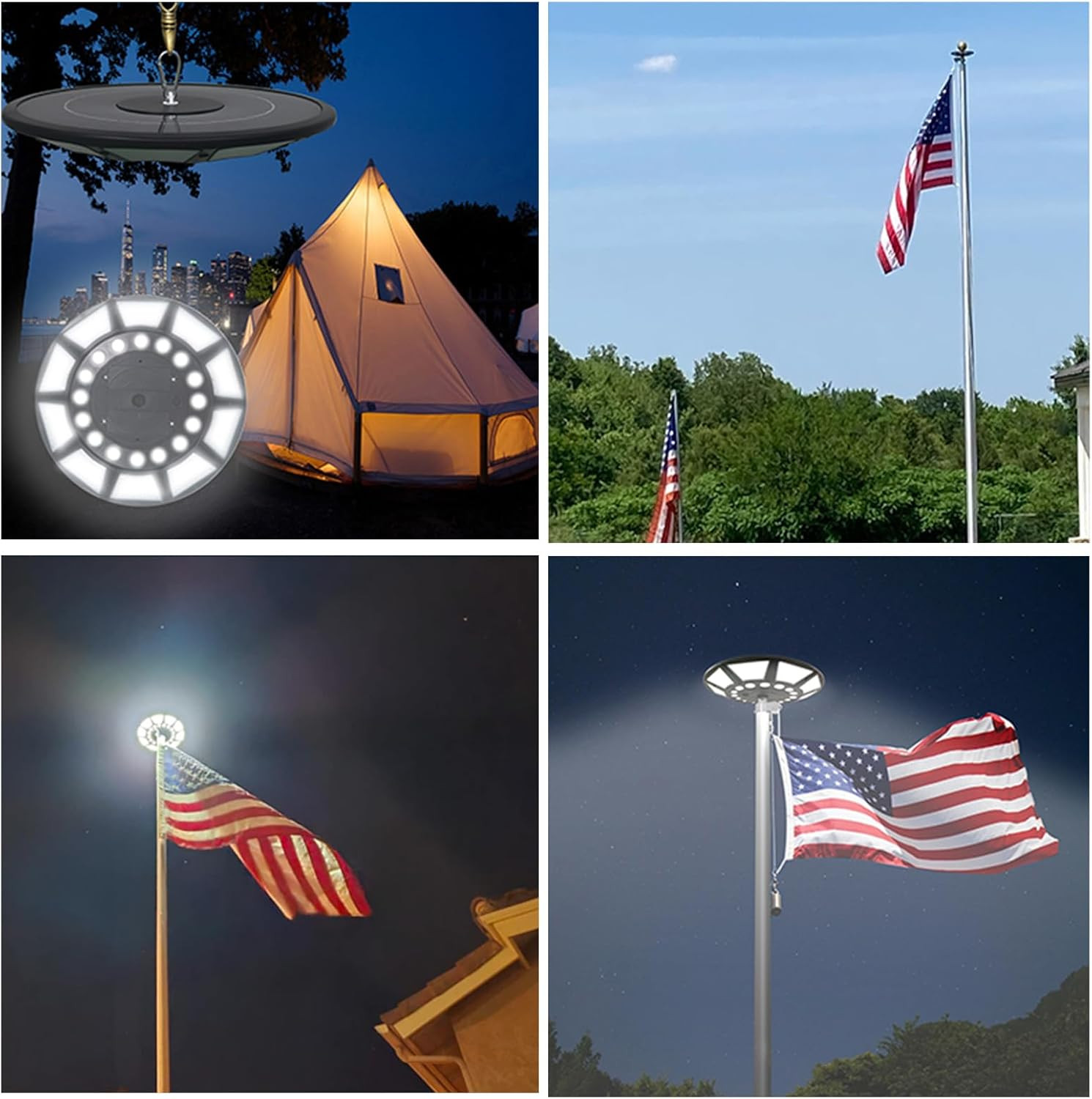 Flag Pole Light Solar Powered, Solar Flag Pole Light 266 Leds, 4200Lm Brightest