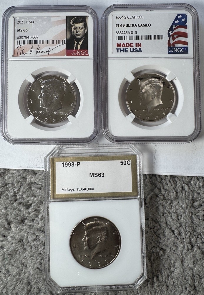 3 JFK Half Coins