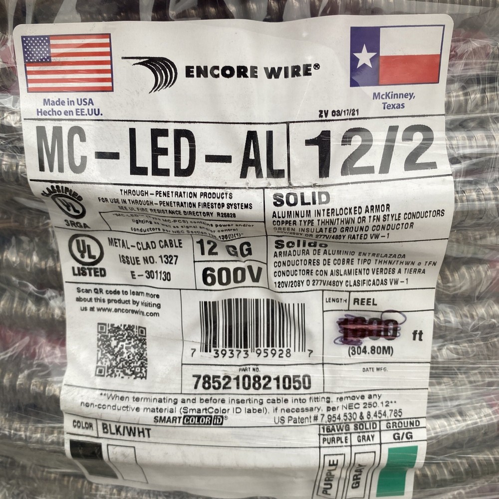 12/2 Solid 16/2 Solid MC-PCS Duo Power and Control/Signal Cable BY THE FOOT