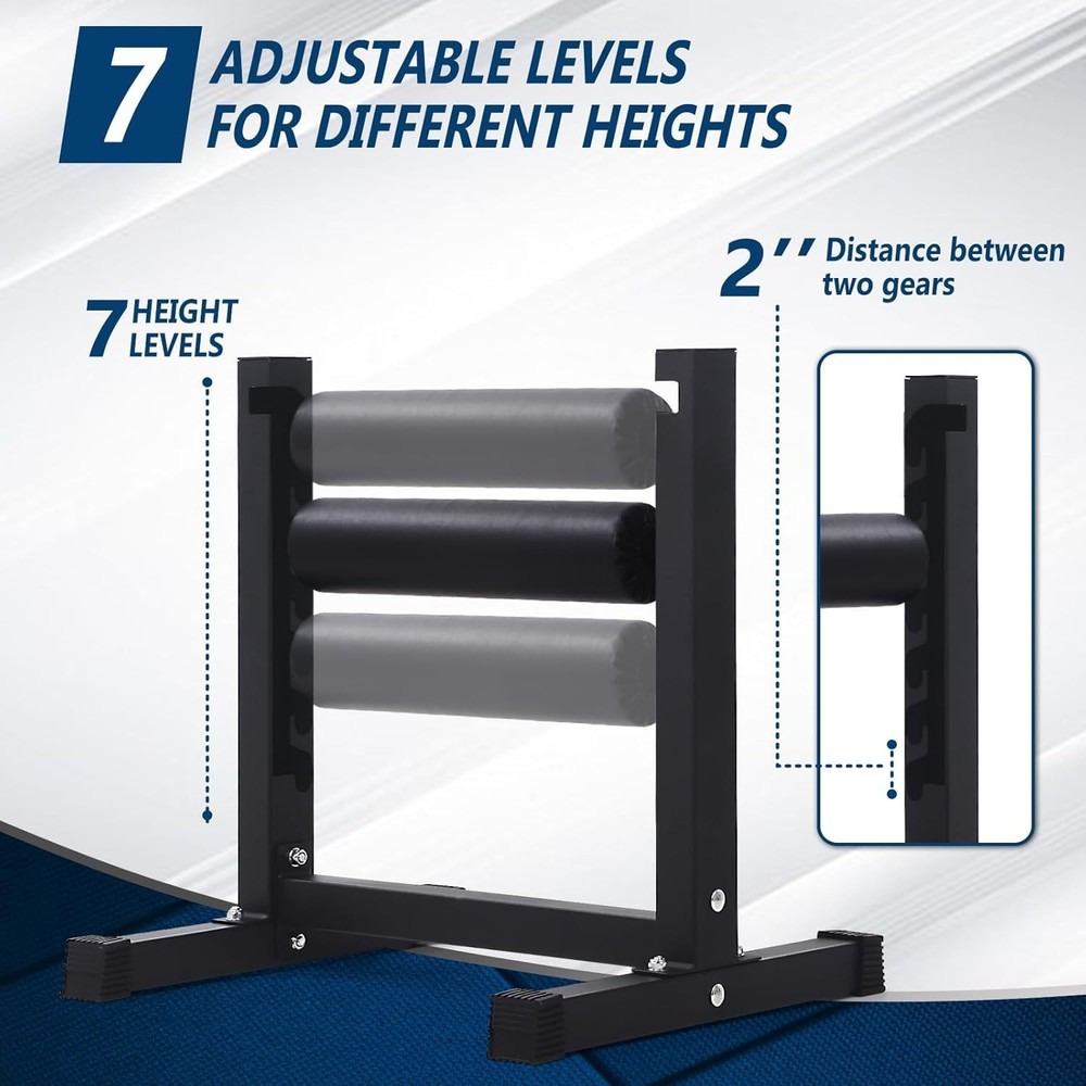 Adjustable Split Squat Stand Roller 7-Level Height Settings for Bulgarian Squats