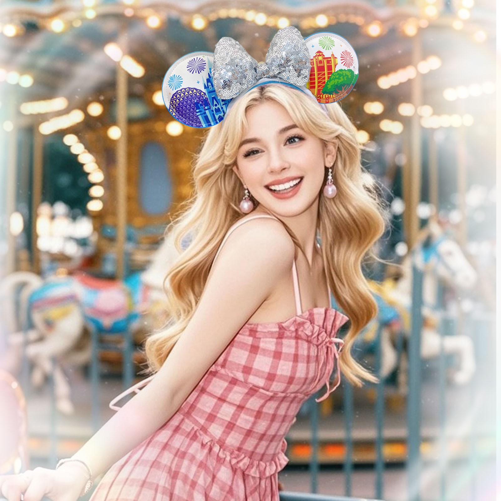 Disney.Parks Four Parks Icon Minnie Mouse Ears Headband 2025 US POST