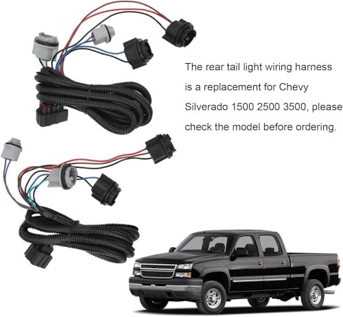 Driver & Passenger Side Tail Lamp Wiring Harness Compatible with Chevy
