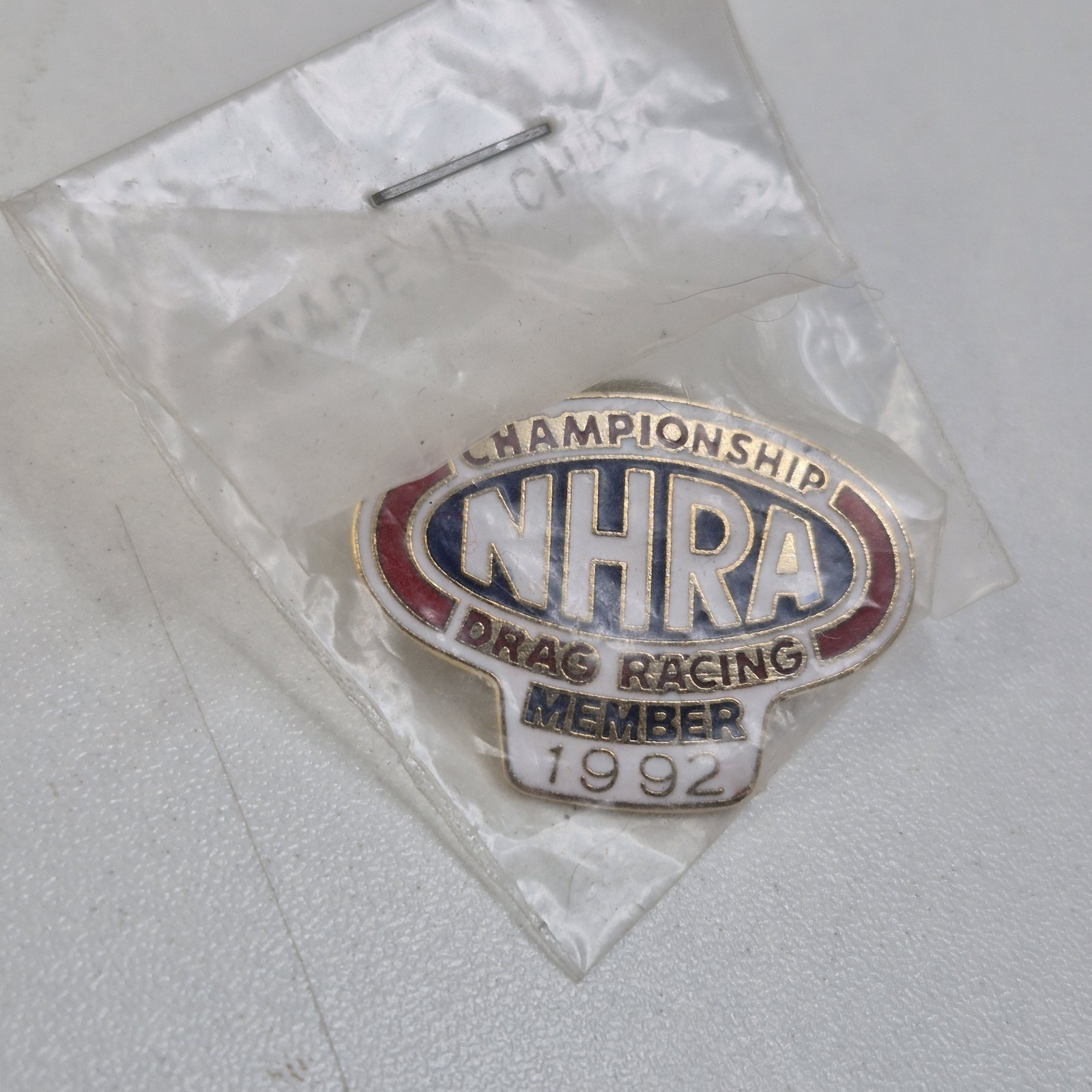 VTG NHRA CHAMPIONSHIP DRAG RACING MEMBER HAT LAPEL PIN 1992 NIP