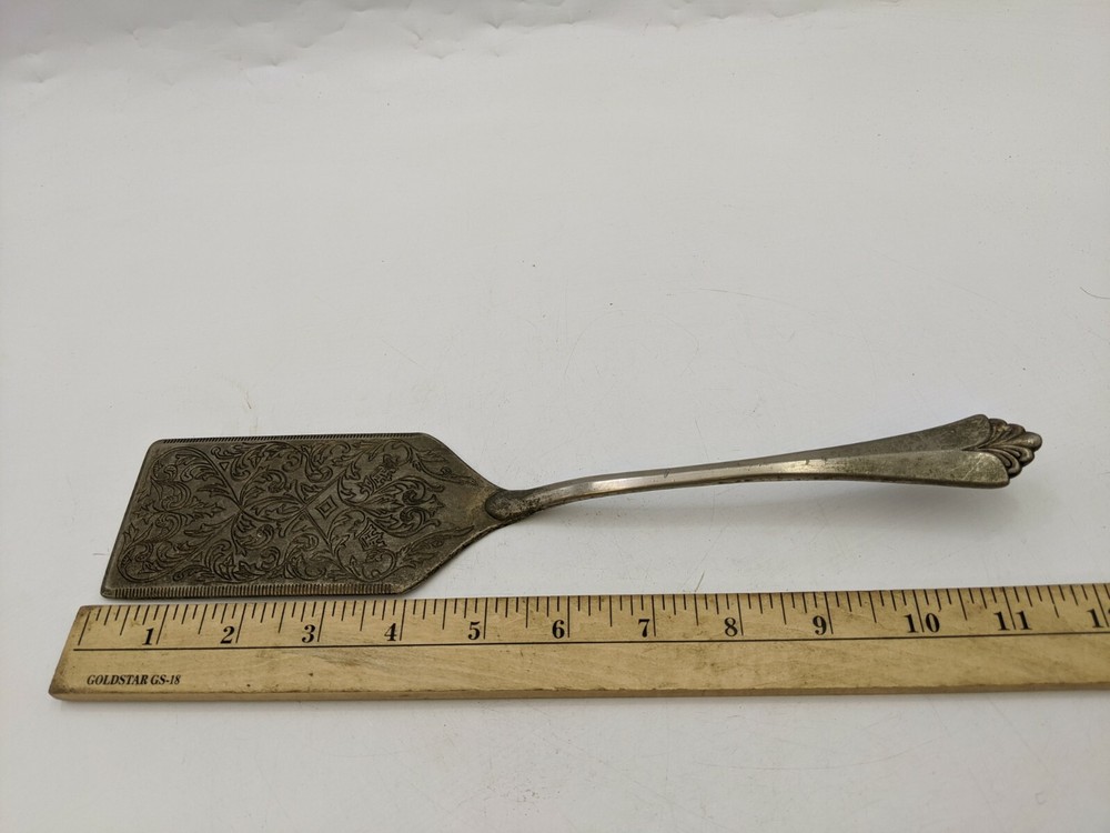 Engraved Flat Spatula Server Cake Lasagna Silverplate Kitchen Utensil Indonesia