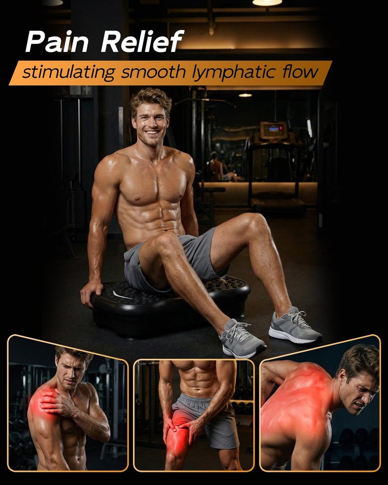 Vibration Plate Exercise Machine, 200 Speeds Vibrating Plate for Lymphatic Dr...