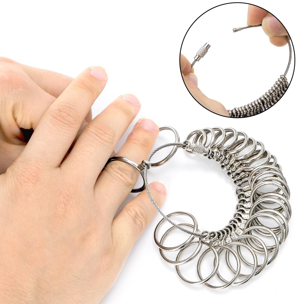 TOPZEA Jewelry Ring Sizer Tools Including Mandrel Sizer, Multi-color