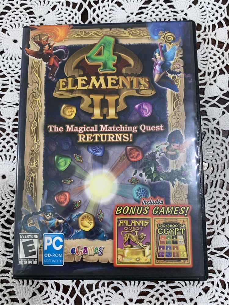 4 Elements II Computer Game AMR by Encore PC CD-ROM Game Puzzle eGames