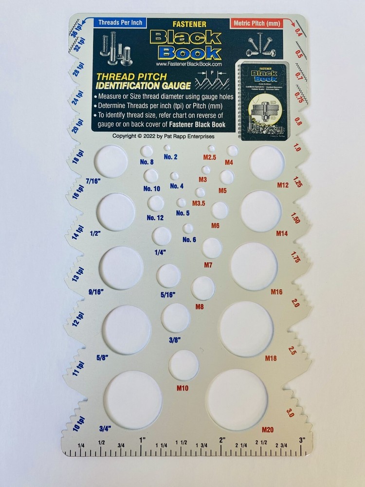 Thread Pitch Identification Gauge - Measure or size thread diameter, determine..