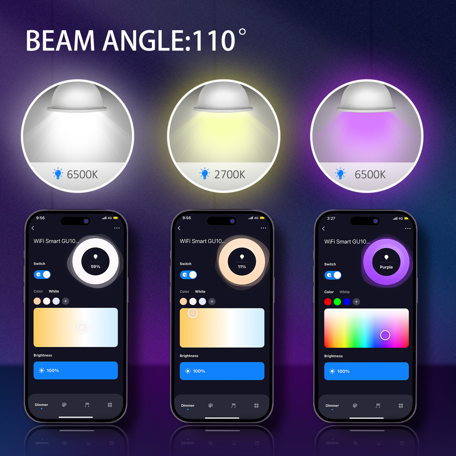 MOES WiFi GU10 Smart LED Light Bulbs RGB C+W Dimmable Lamps 5W Alexa Google APP