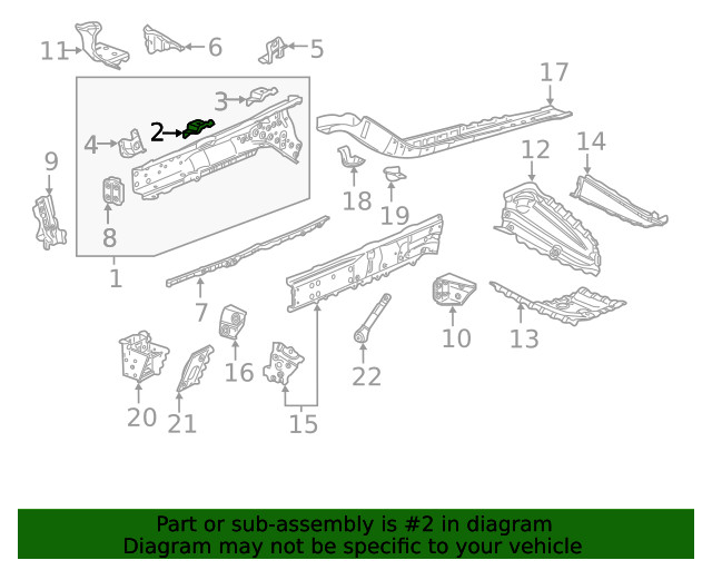 Genuine GM Driver Side Front Compartment Side Rail Bracket 23297975