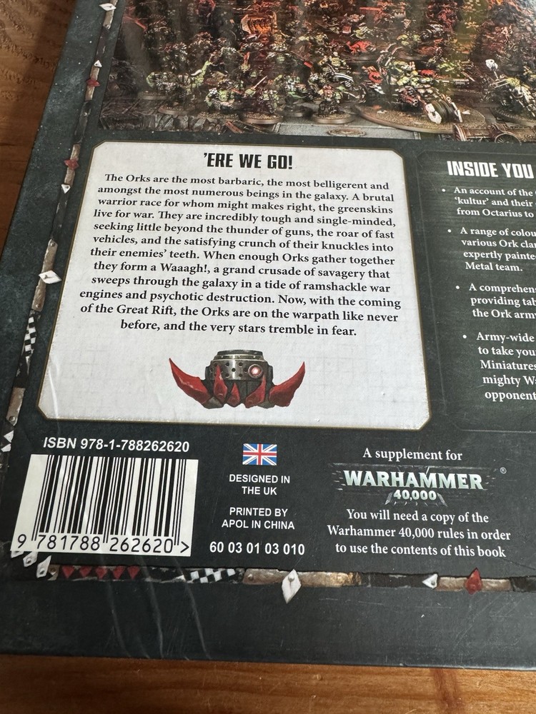 Warhammer 40K Orks Codex 8th + Datacards Complete Set GW 2018 Bundle Lot VG