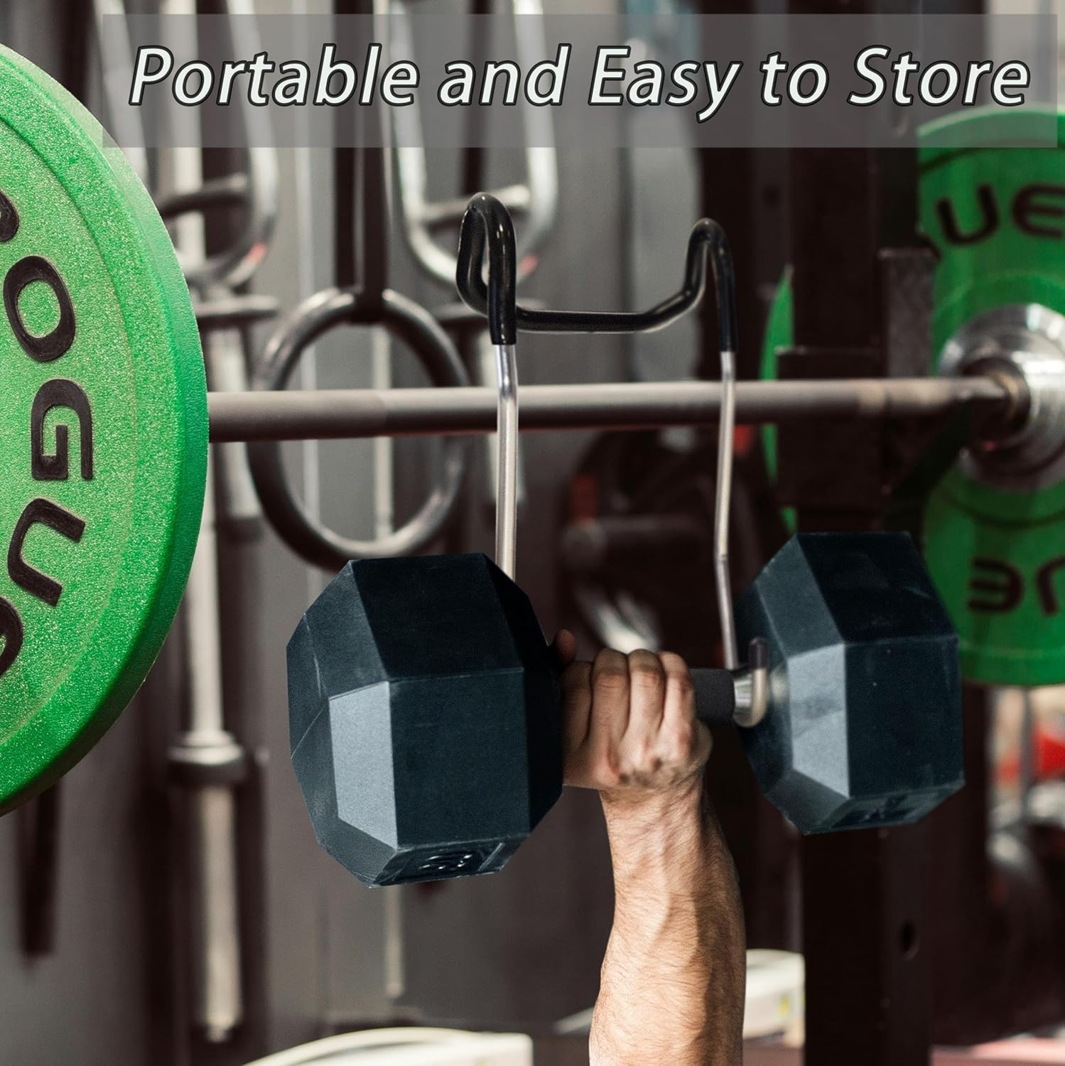 Set of 2 Dumbbell Spotter Hooks - Strength Performance - Barbells Safety Hanger