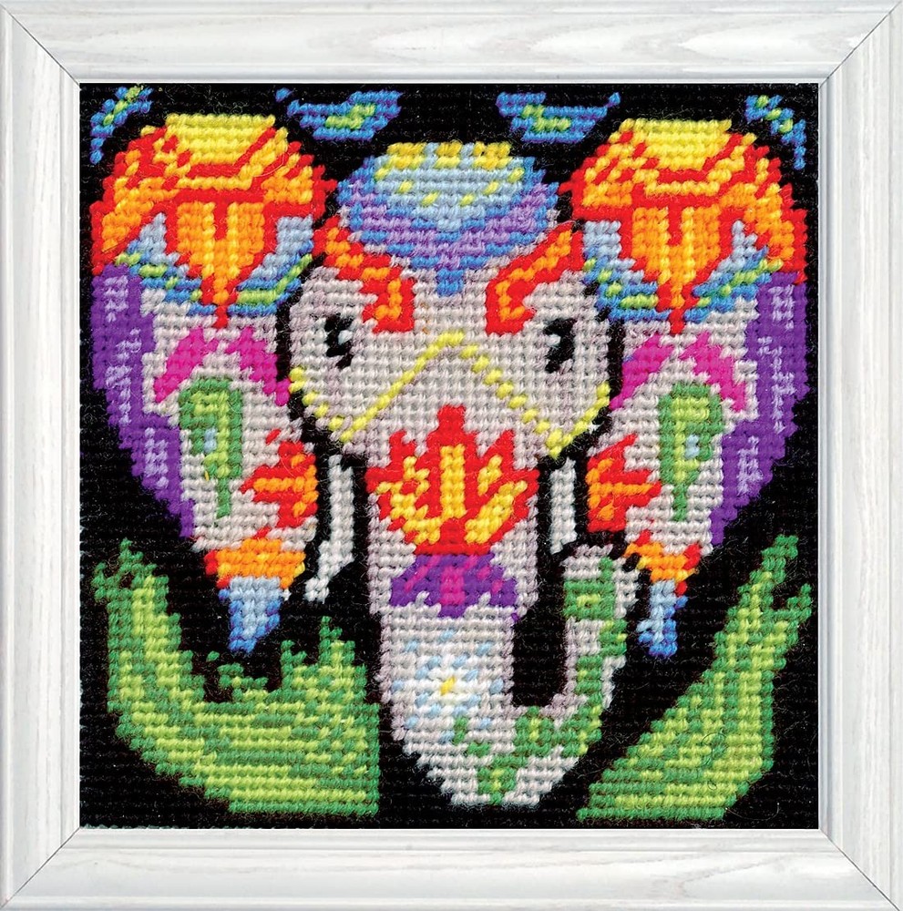 Design Works Crafts Elephant Needlepoint Kit, Multicoloured