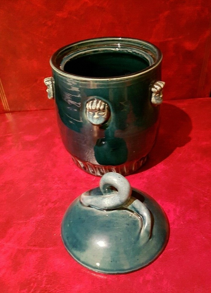 Stunning Blue Earthenware Pot