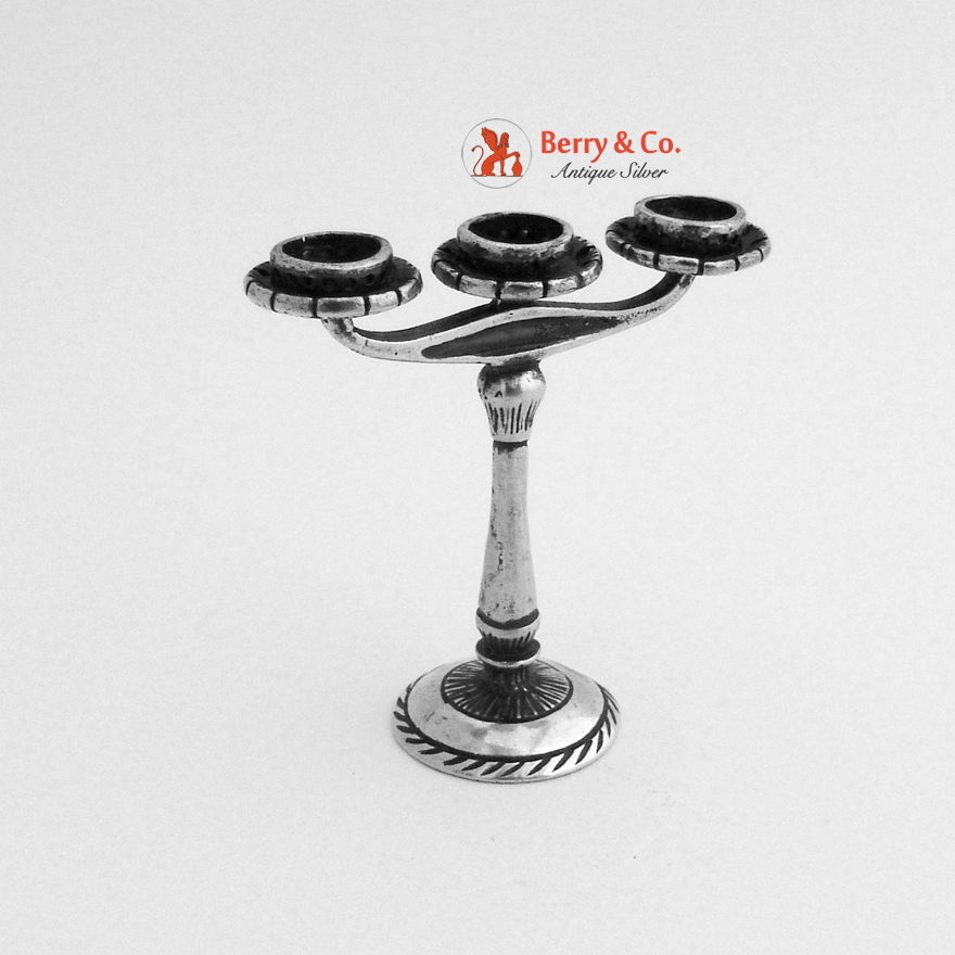 800 Silver Miniature Candelabrum 1900