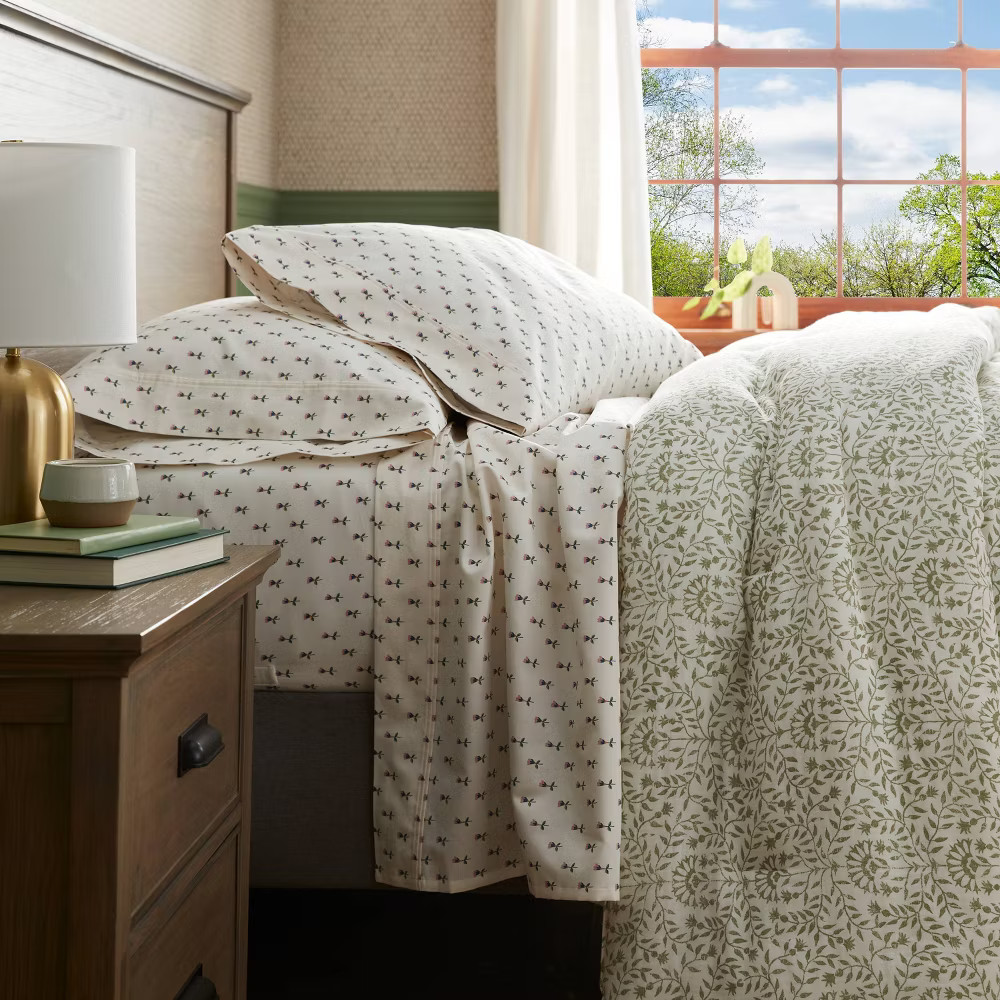 King Printed Performance 400 Thread Count Sheet Set Tulip Toss - Threshold: