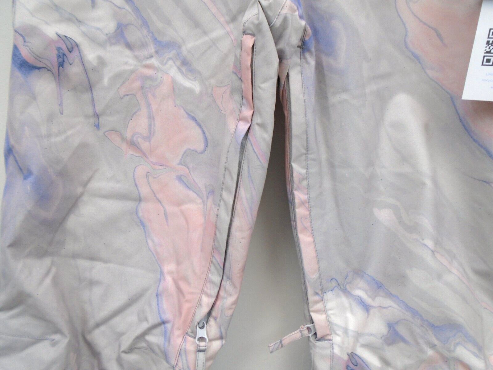 ROXY CHLOE KIM WOMEN'S MEDIUM GRAY / VIOLET MARBLE SKI SNOWBOARD WINTER PANTS