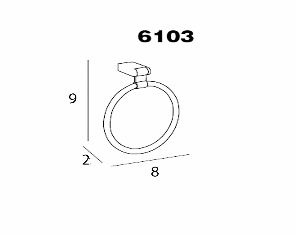 Iris Chrome White Wall mounted Large Towel Ring/ hand towel holder
