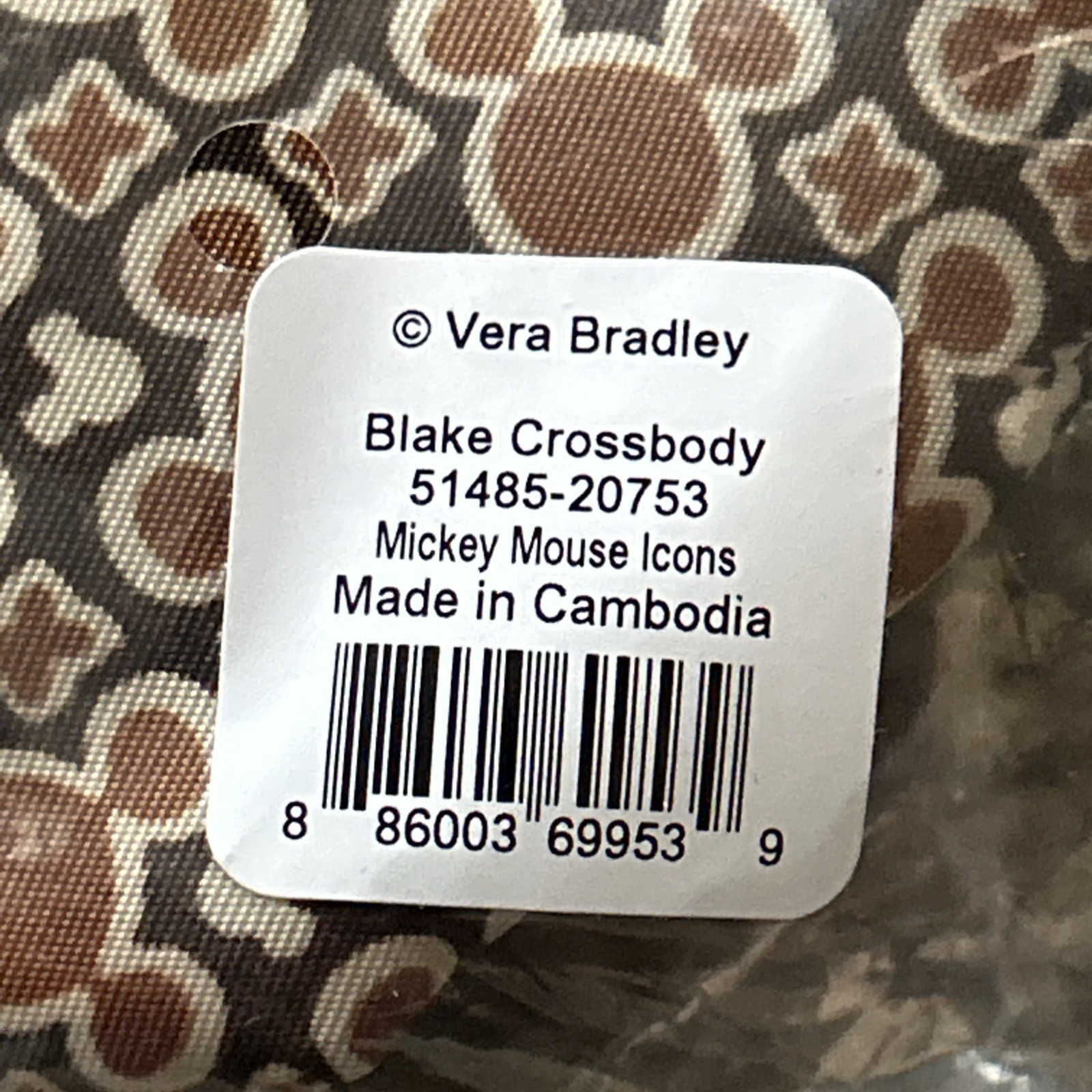 NEW in Package - VERA BRADLEY - Disney Blake Crossbody - Mickey Mouse