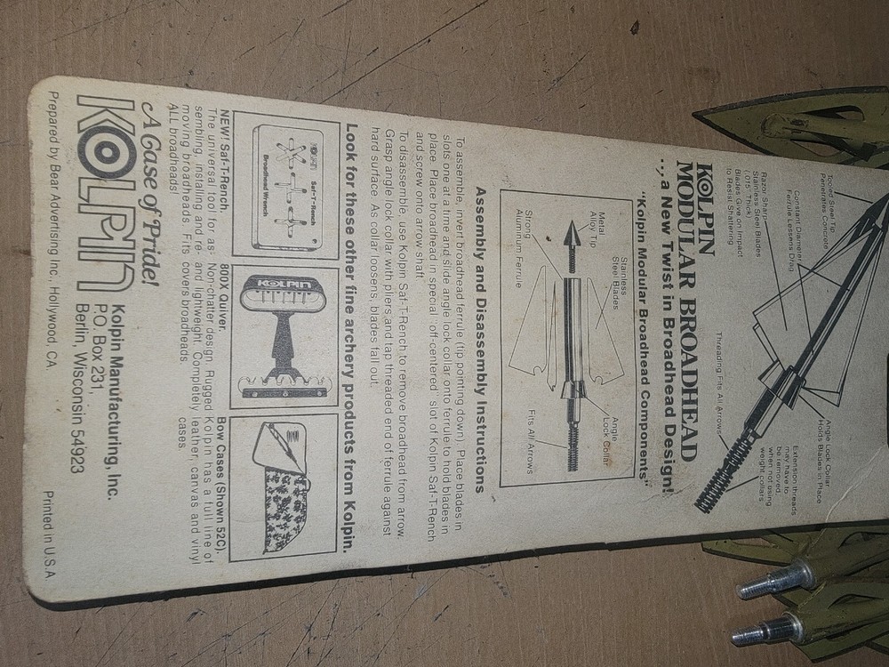 Vimtage Kolpin Modular Broadheads And Replacement Blades