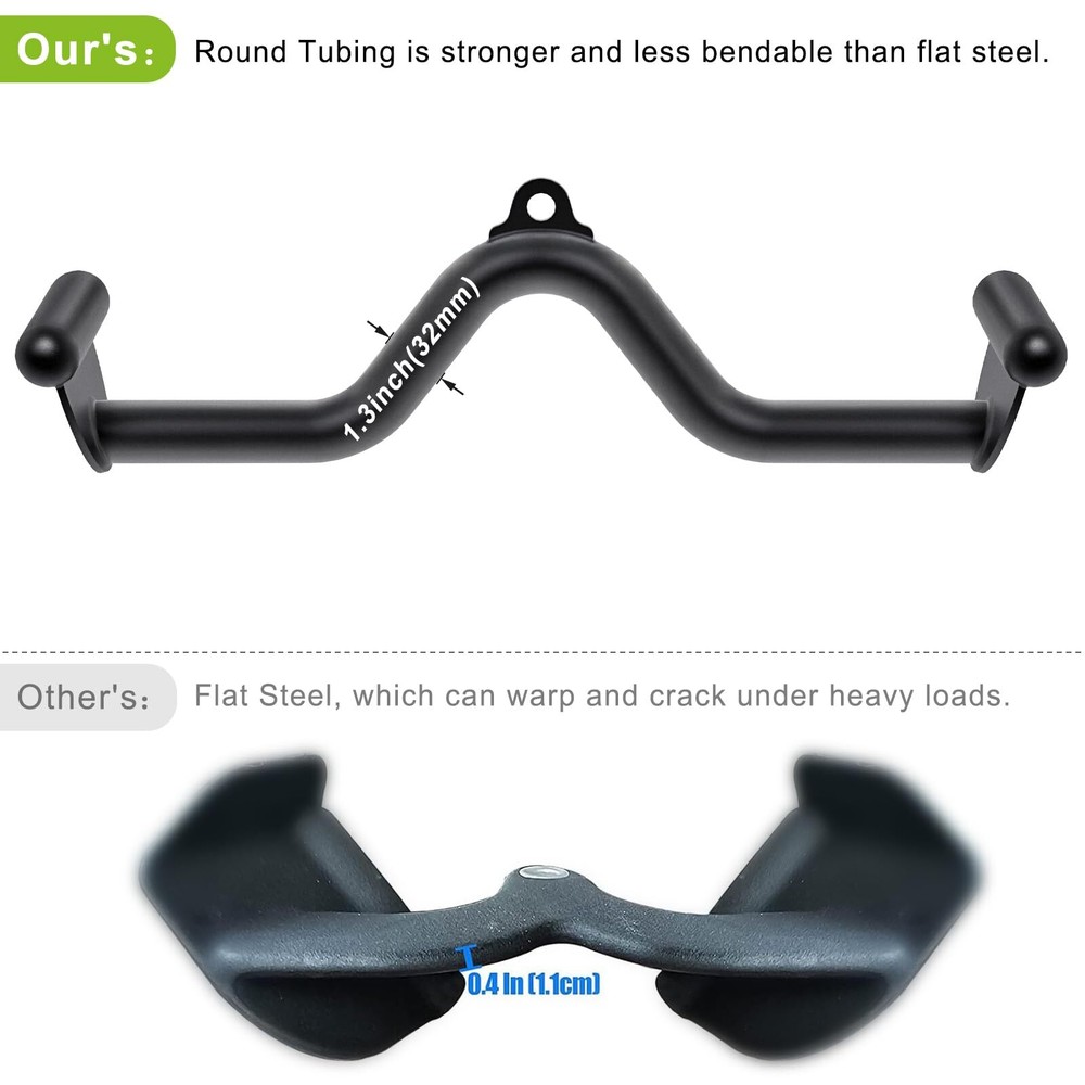 20" LAT Pull Down Bars Cable Machine Attachment Rowing T-bar V-bar Set Back S...