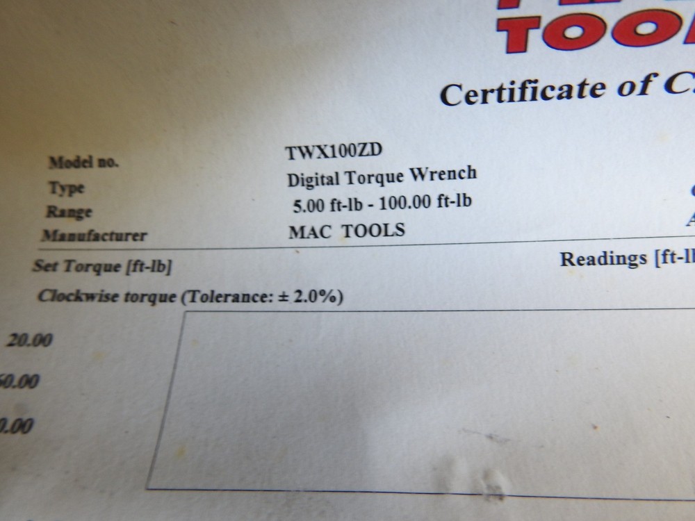 Mac Tools TWX100ZD Electronic Angle Torque Wrench 3/8" Drive