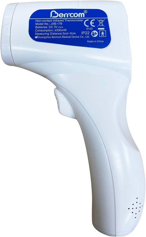 Digital Infrared Forehead Thermometer - Memory Recall Function, Compact and Red