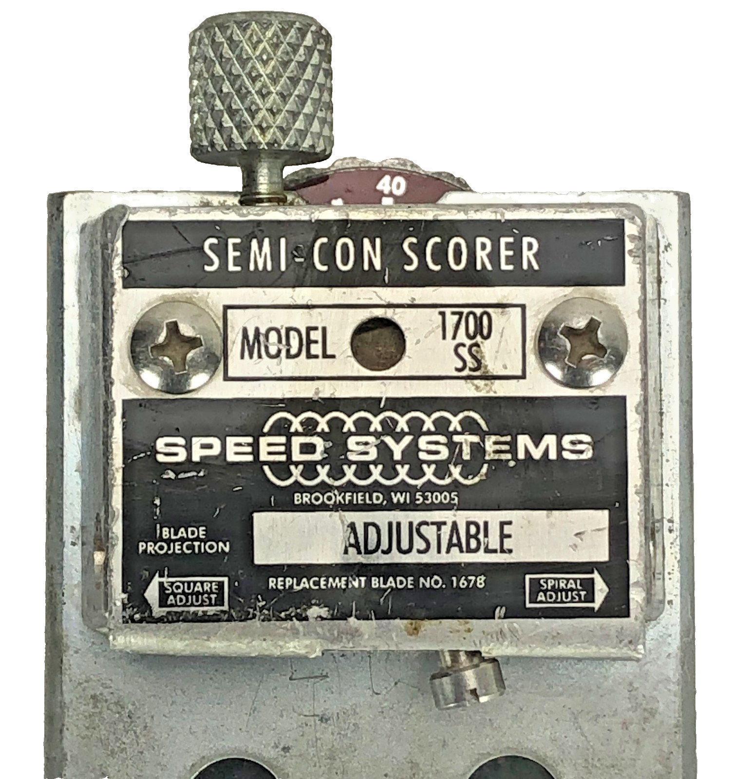 Speed Systems 1700SS Semi-Con Adjustable-Depth Scoring Tool 0.5 - 2.0 in