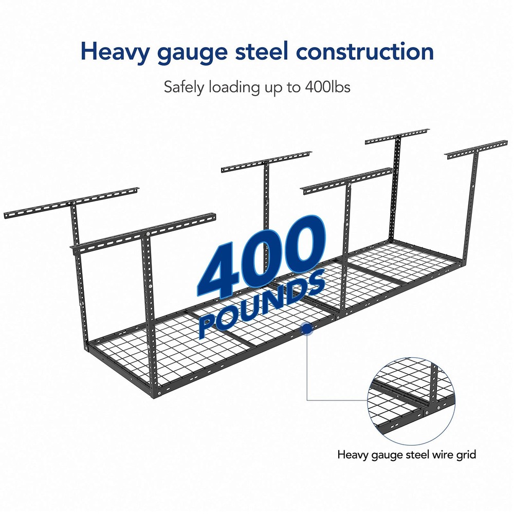 2x8 Garage Storage Rack, Adjustable Overhead Storage Organization System, Hea...
