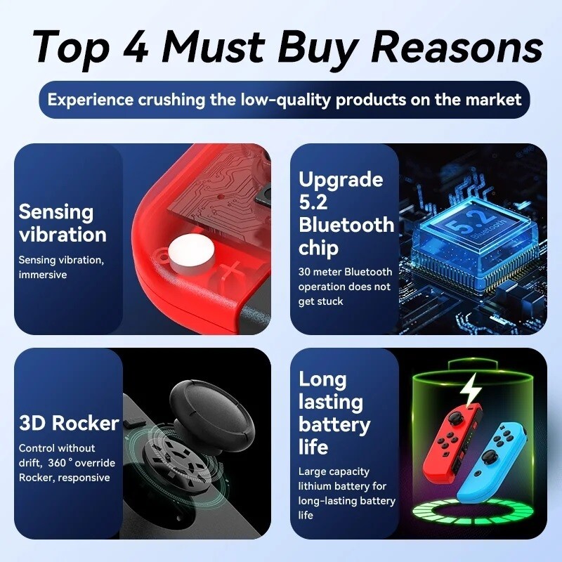 Wireless Bluetooth Left & Right Controller For Nintendo Switch Joy-Con1-Pair