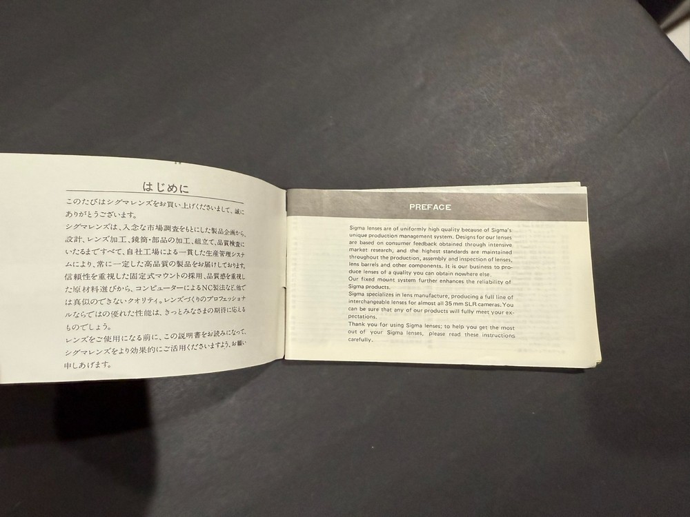 Sigma Camera Lenses Instructions