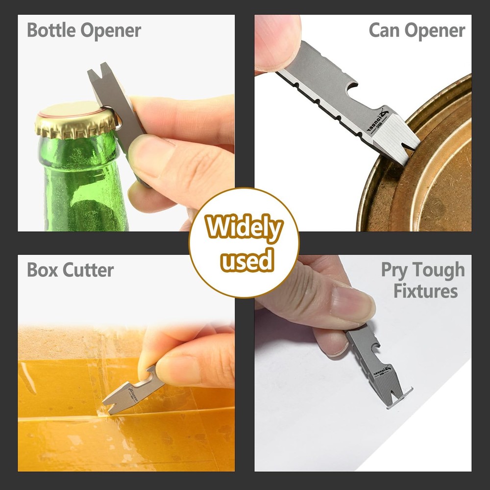 Titanium Mini EDC Pry Bar, Mini Crowbar, Multi-tool Scraper Opener, Portable ...