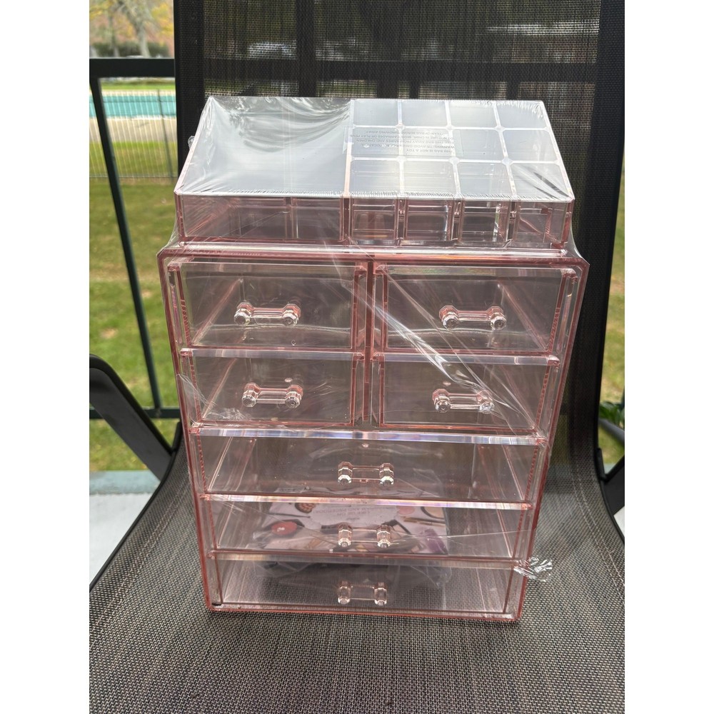 Acrylic makeup organizer with 7 drawers