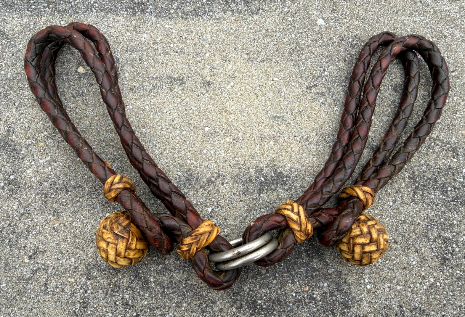 Vintage Russet Hand-Braided Leather & Rawhide Show Hobbles Cowboy Vaquero Horse
