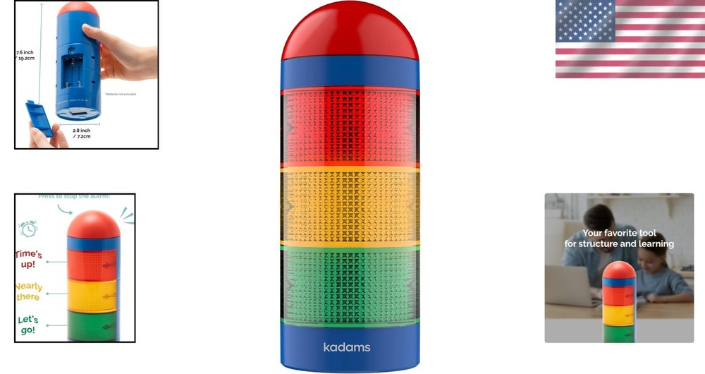 Child-Friendly Visual Timer - Traffic Light Design with Adjustable Volume