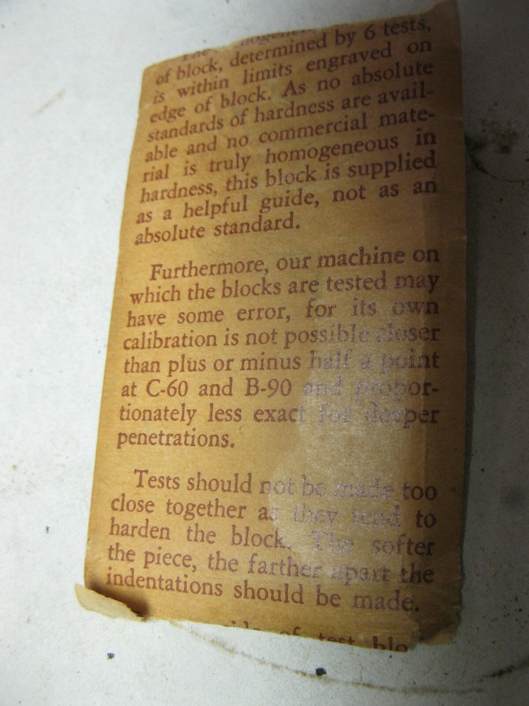 Rockwell Hardness Test Block