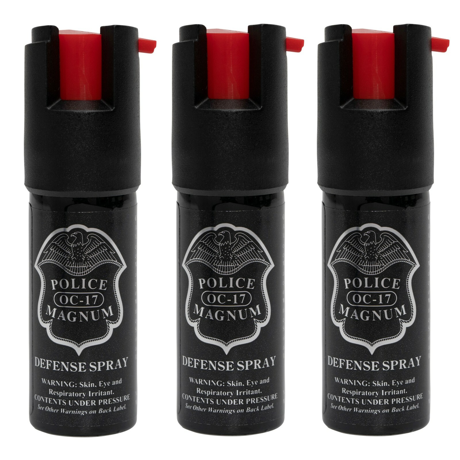 3 Police Magnum pepper spray .50oz unit safety lock personal defense protection