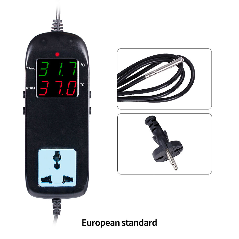 Temperature Controller Intelligent Electronic Thermostat with Socket AC 90V~250V