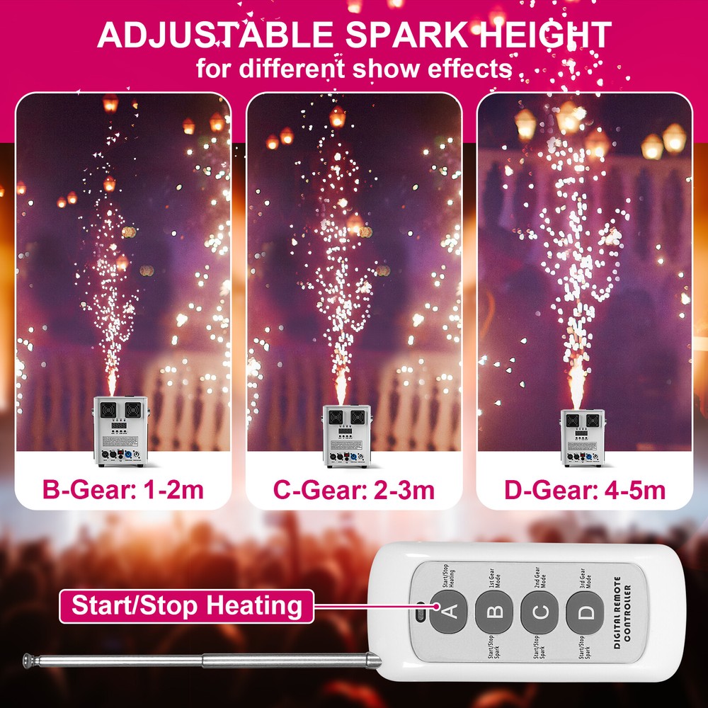 2PCS 700W Cold Spark Firework DJ event party Machine Stage Effect DMX Machine US