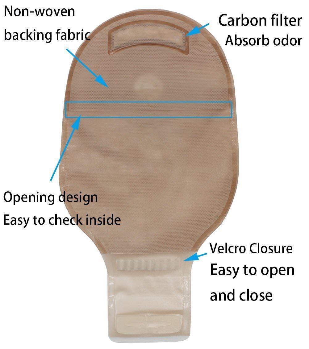 Colostomy Bags Ostomy Supplies One-Piece Drainable Ostomy Pouch for Ileostomy