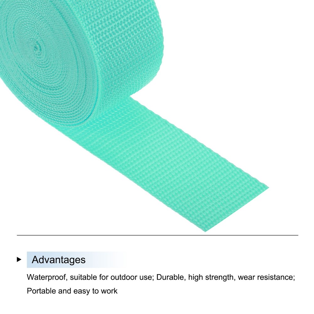 Lightweight Polypropylene Webbing Strap 3.8cm 5 Yard Turquoise Green