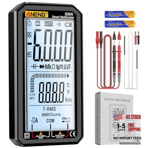 Digital Multimeter 6000 Counts Auto Ranging Voltmeter with LCD,Measures Ac/DC