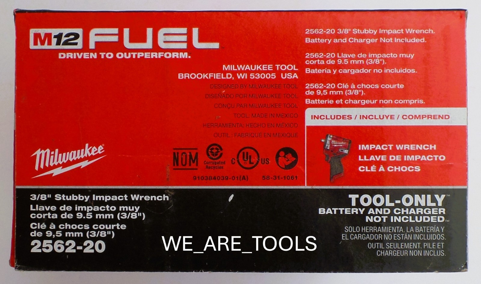 NEW Milwaukee 2562-20 M12 FUEL 3/8" Stubby Impact Wrench w/ Friction Ring